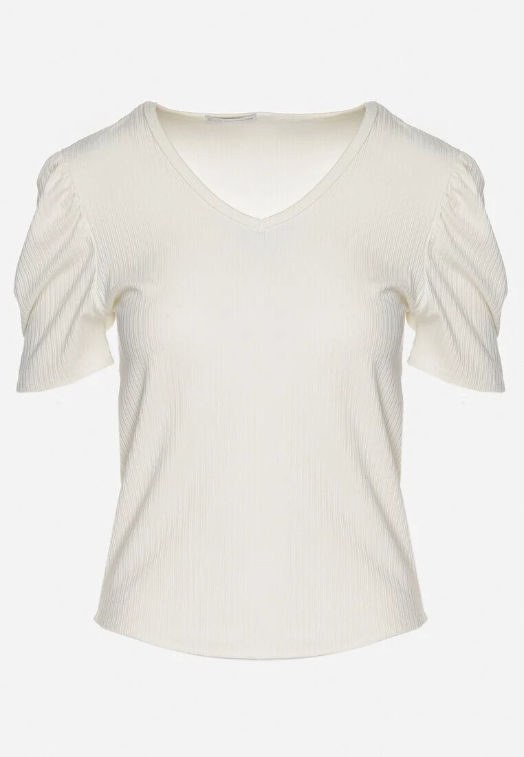 glo-story Tricou Bej cu decolteu în V Sunesse
