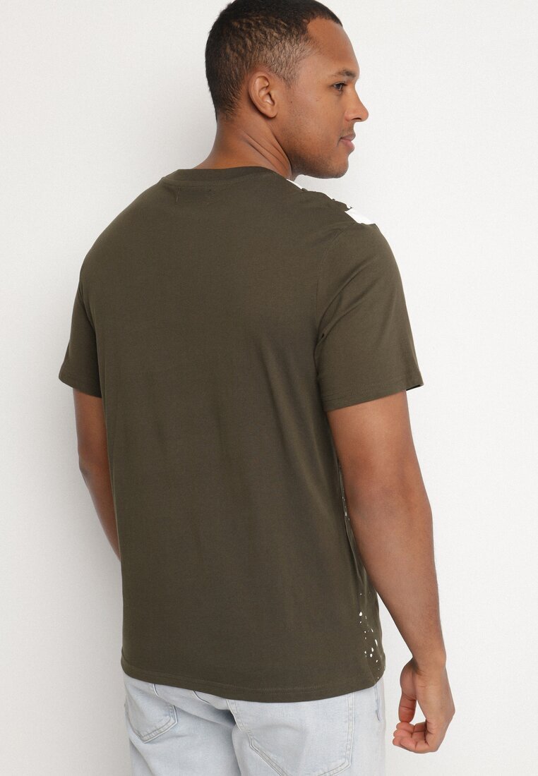 glo-story Tricou de Bumbac Bej închis cu Imprimeu Craniu Kolarisa