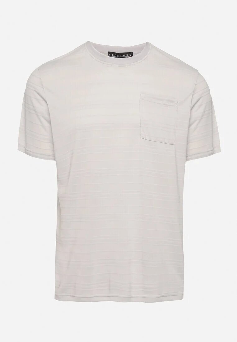 glo-story Tricou Gri deschis cu croială clasică cu buzunar Mairalissa