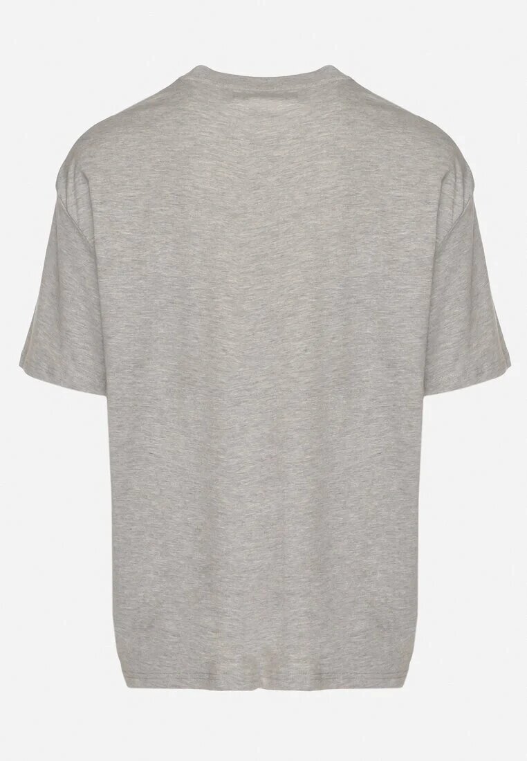 glo-story Tricou Gri deschis de Bumbac cu Imprimeuri Nolsedi