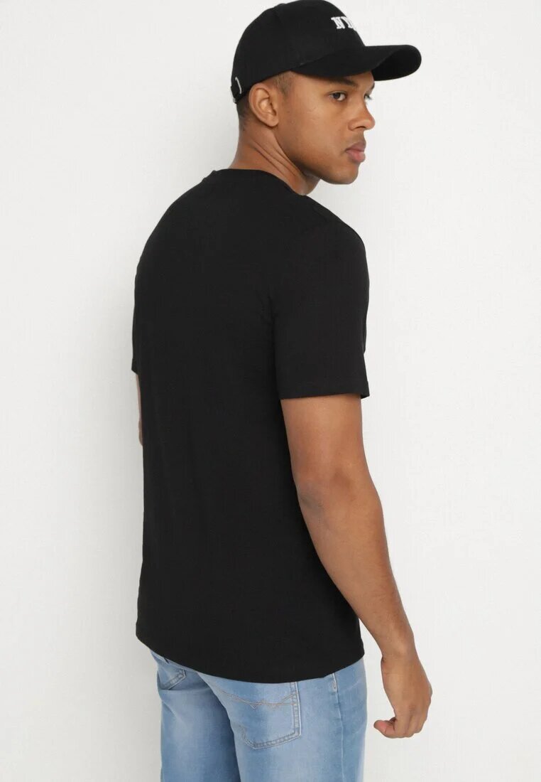 glo-story Tricou Negru din bumbac cu aplicație Selsedi