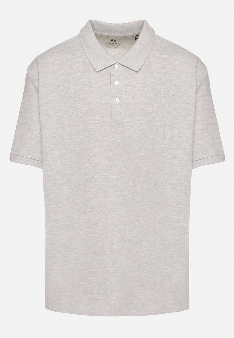 glo-story Tricou polo clasic gri închis din bumbac Erdetia