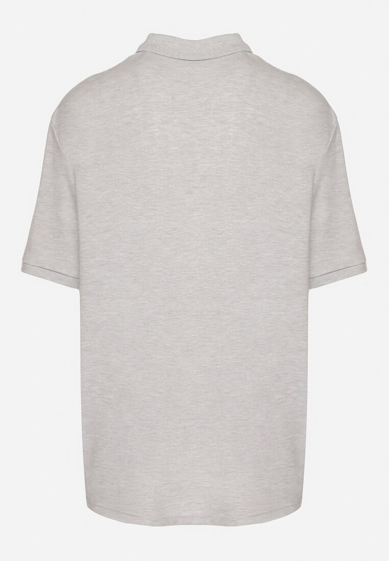 glo-story Tricou polo clasic gri închis din bumbac Erdetia