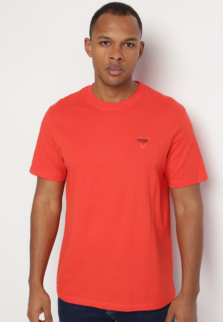 glo-story Tricou portocaliu din bumbac cu imprimeu minimalist Sunavea