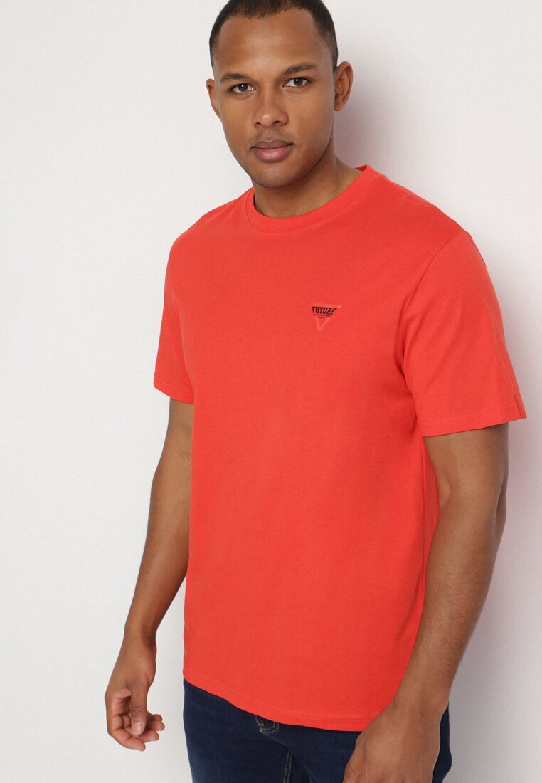 glo-story Tricou portocaliu din bumbac cu imprimeu minimalist Sunavea