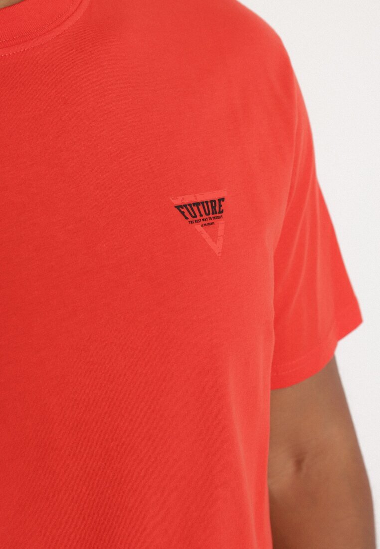 glo-story Tricou portocaliu din bumbac cu imprimeu minimalist Sunavea