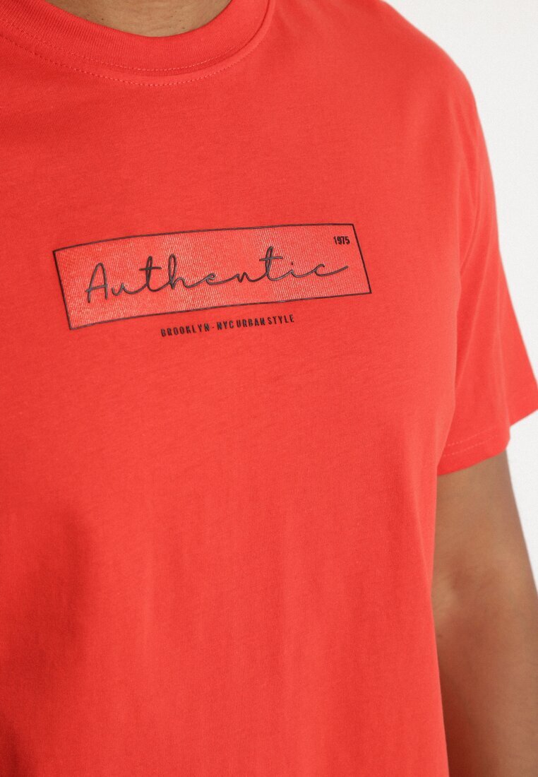 glo-story Tricou Portocaliu din bumbac cu Imprimeu Text Uliaria