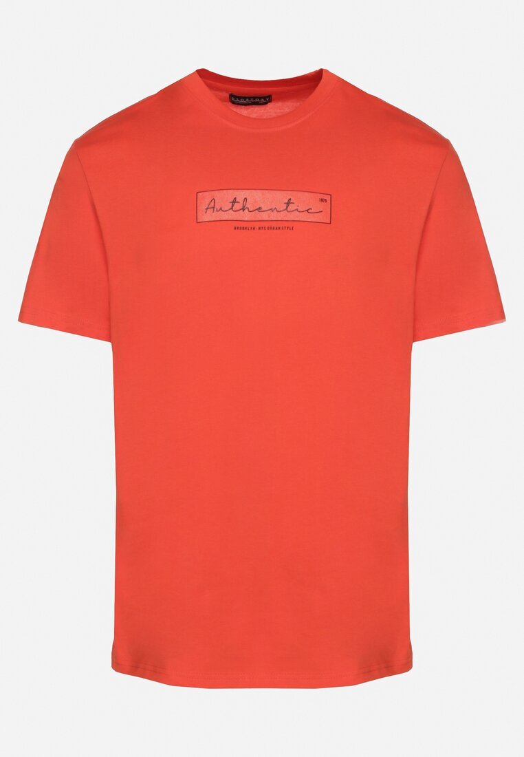 glo-story Tricou Portocaliu din bumbac cu Imprimeu Text Uliaria