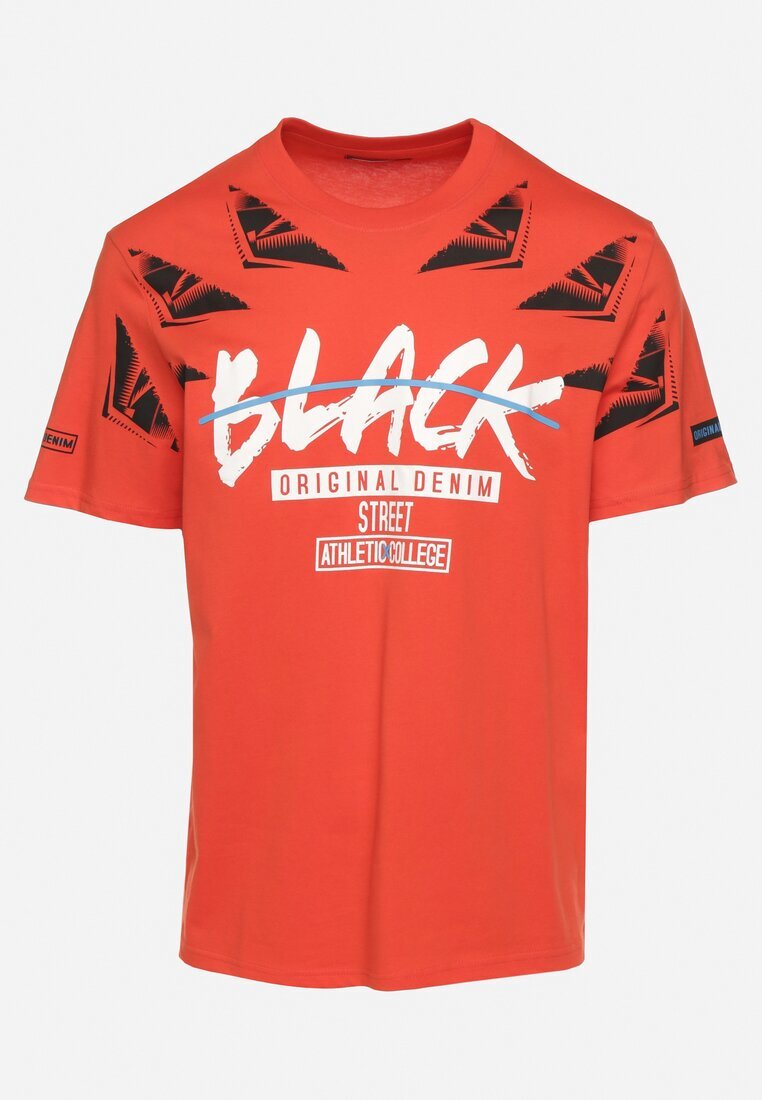 glo-story Tricou Portocaliu din Bumbac cu Imprimeu Vorassa