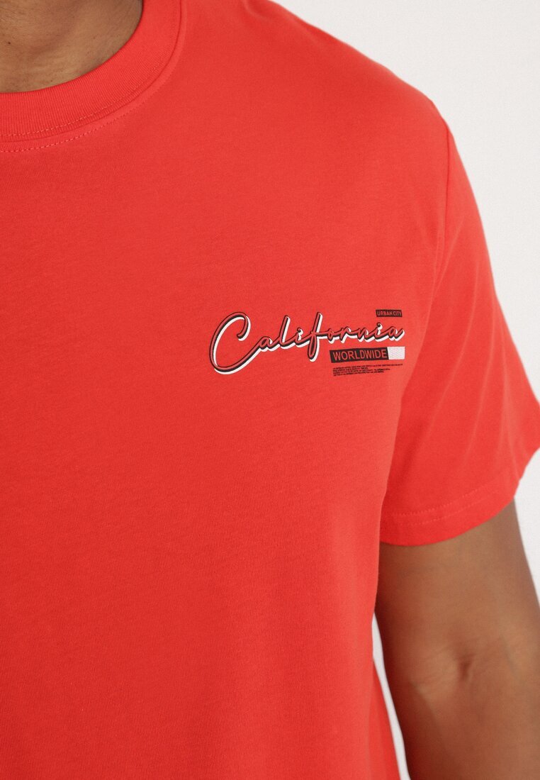 glo-story Tricou portocaliu din bumbac cu inscripție decorativă Sunilane