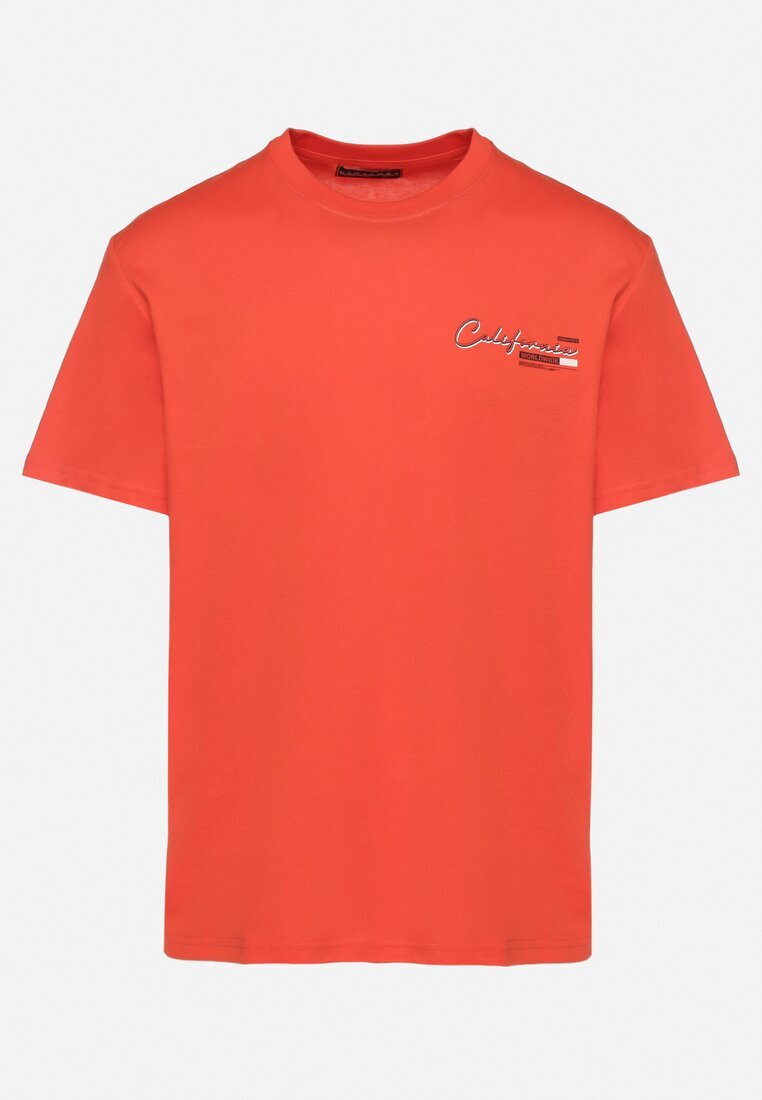 glo-story Tricou portocaliu din bumbac cu inscripție decorativă Sunilane