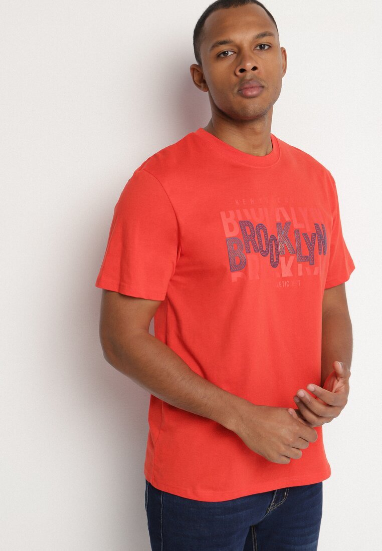 glo-story Tricou Portocaliu din bumbac cu inscripție Sunviera