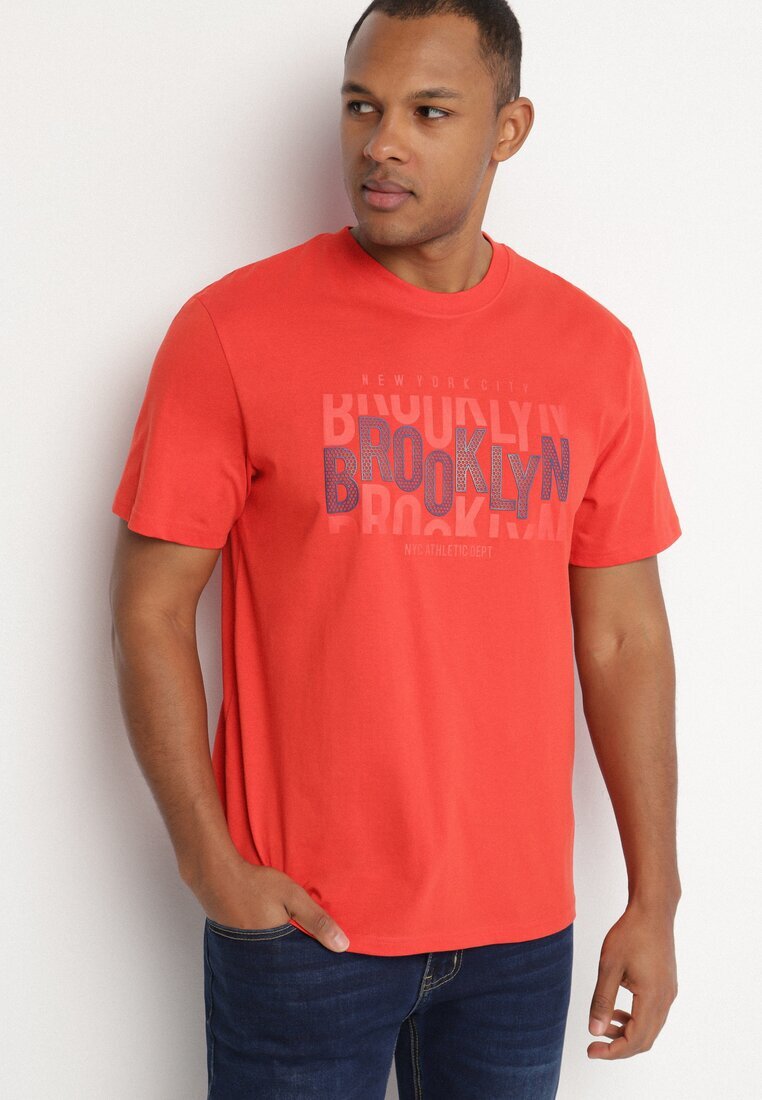 glo-story Tricou Portocaliu din bumbac cu inscripție Sunviera