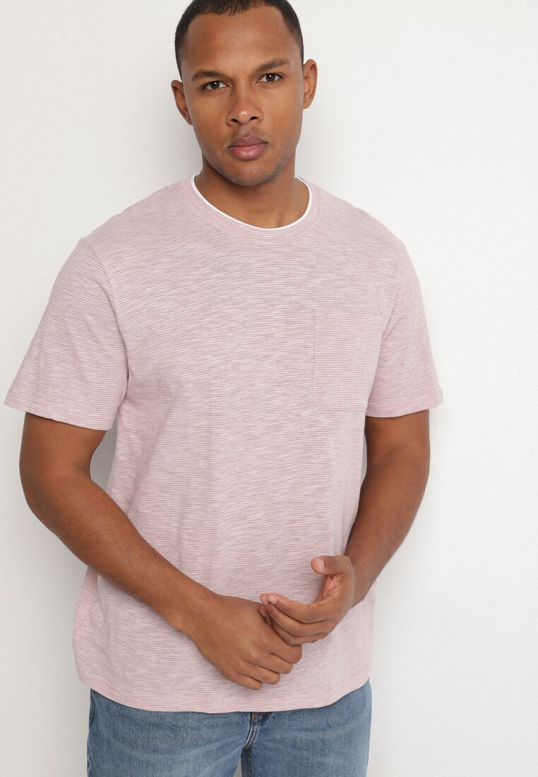 glo-story Tricou Roz deschis cu Buzunar Decorativ Uliadoretia