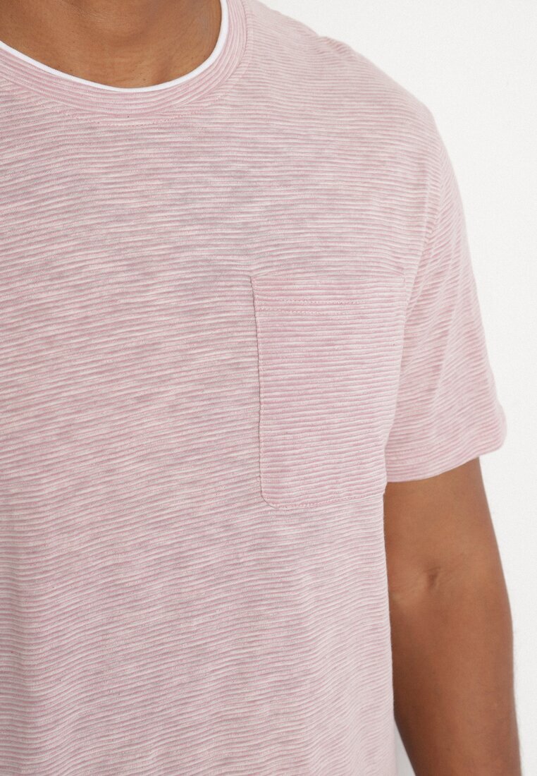 glo-story Tricou Roz deschis cu Buzunar Decorativ Uliadoretia