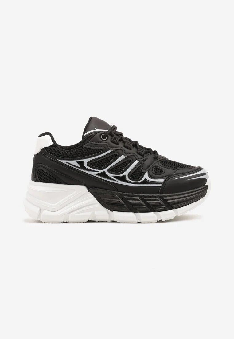 gogo gogo Adidași negri în stil streetwear pe talpă groasă cu reliefuri Siltewi