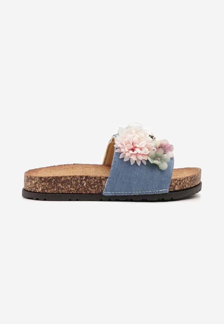 gogo gogo Papuci Albastru deschis Decorate cu Aplicații Florale Redevare