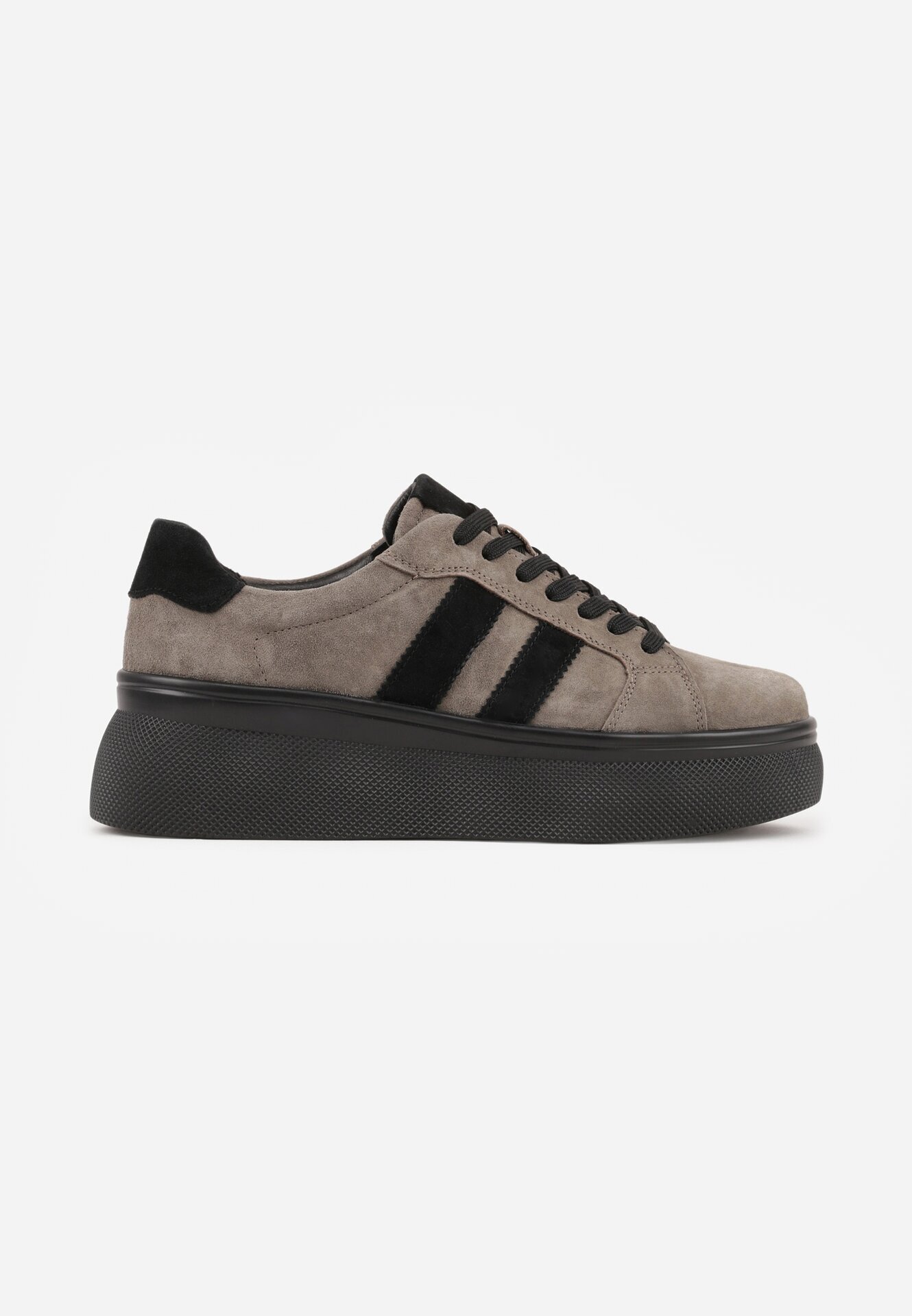 goodin Adidași bej închis din piele întoarsă naturală cu talpă groasă Tesolva