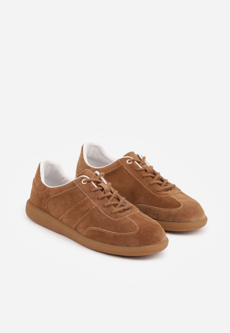 goodin Adidași Maro din Piele întoarsă naturală cu Branț din piele și Cusături