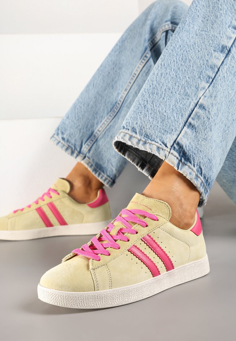 goodin Adidași Tenis Galbeni De Piele Întoarsă cu Brant de Piele și Curele Ciarilira