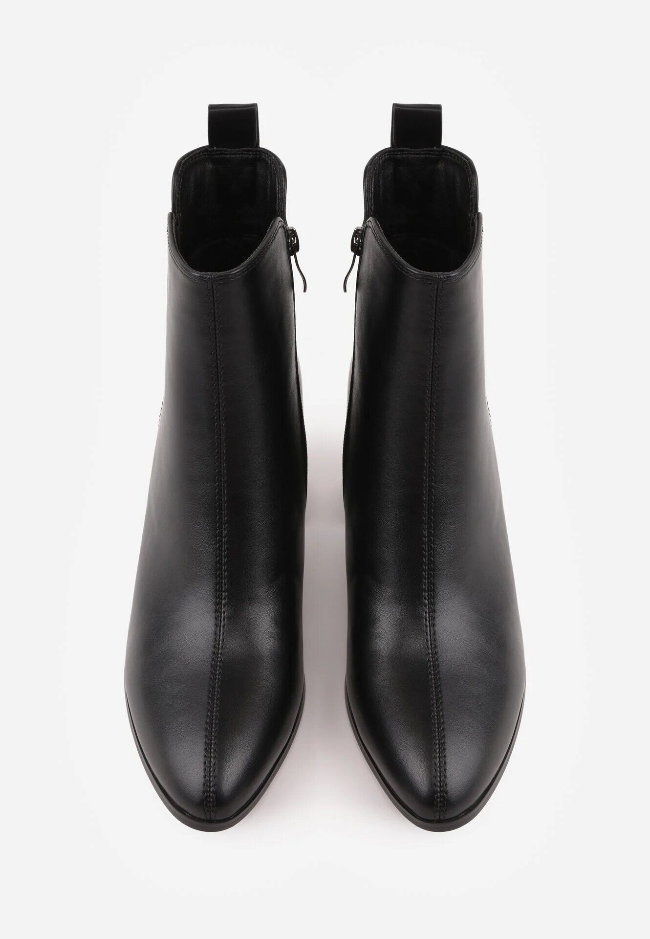 goodin Botine clasice cu toc gros izolați cu cusătură decorativă Esterina Negre