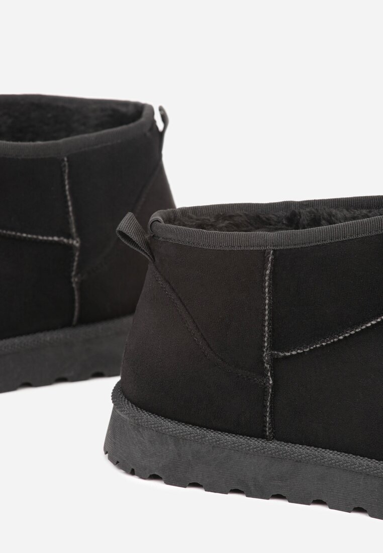 goodin Botine de zăpadă Negre cu Cusături Decorative Fezinda