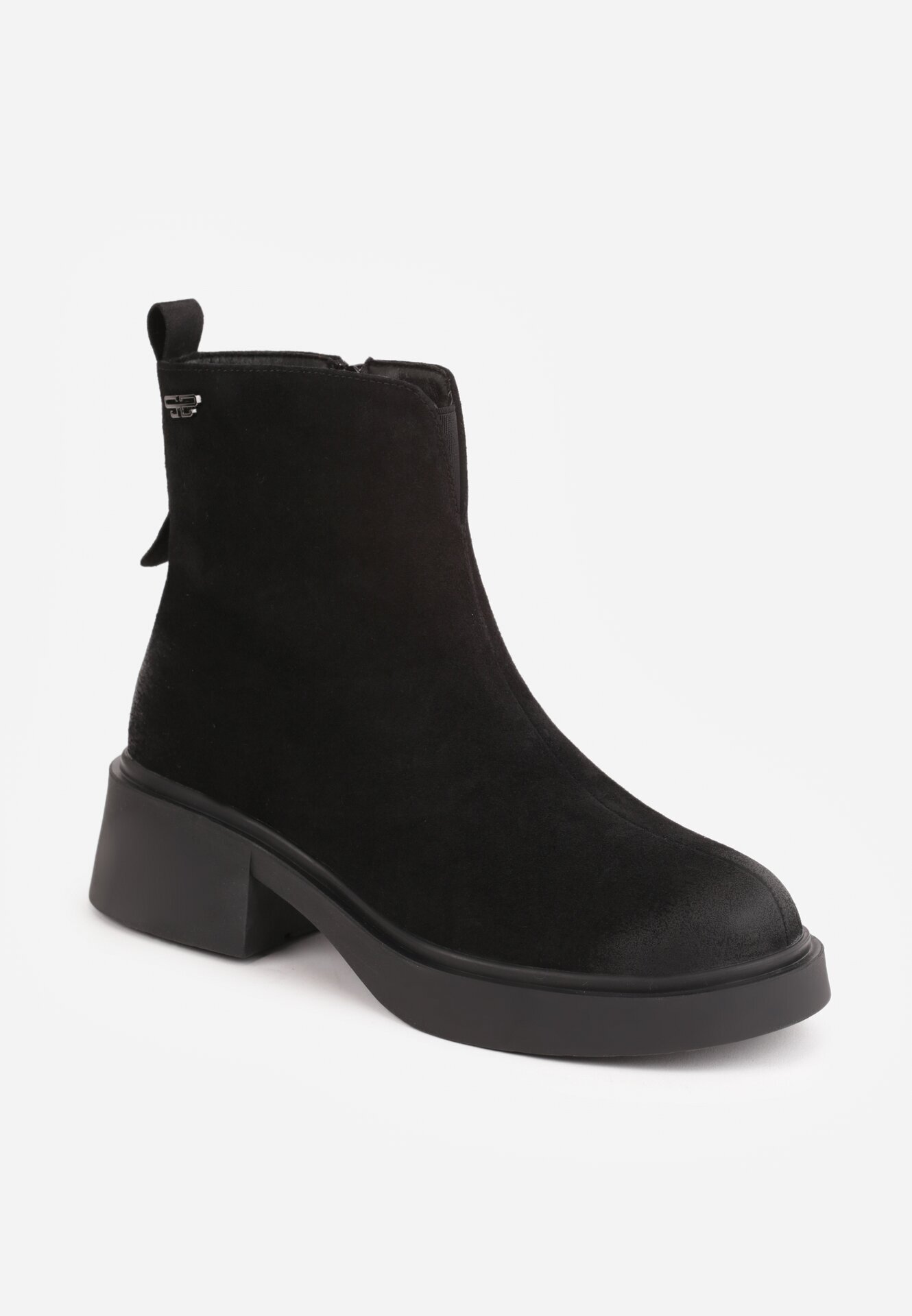 goodin Botine din piele întoarsă cu efect de uzură Nidil Negre