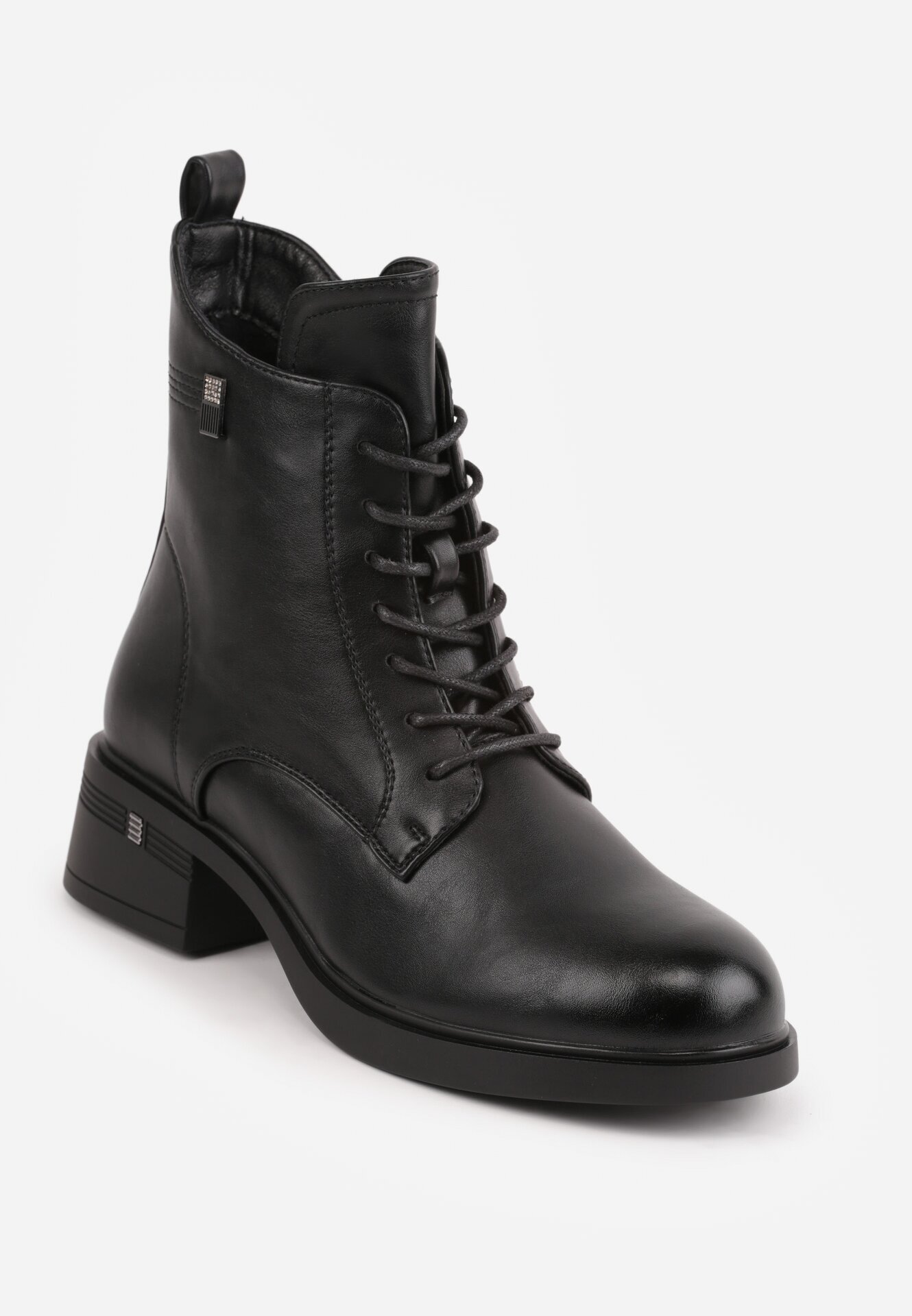 goodin Ghete în stil worker cu strasuri Wlinare Negre