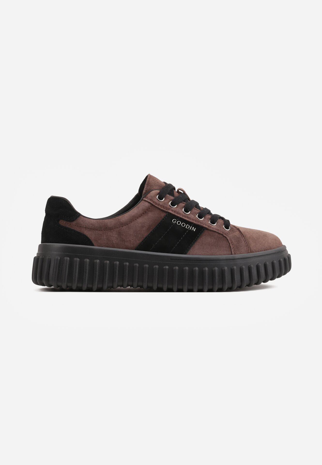goodin Sneakers din piele de căprioară naturală cu talpă groasă texturată și inscripția Alvid Maro