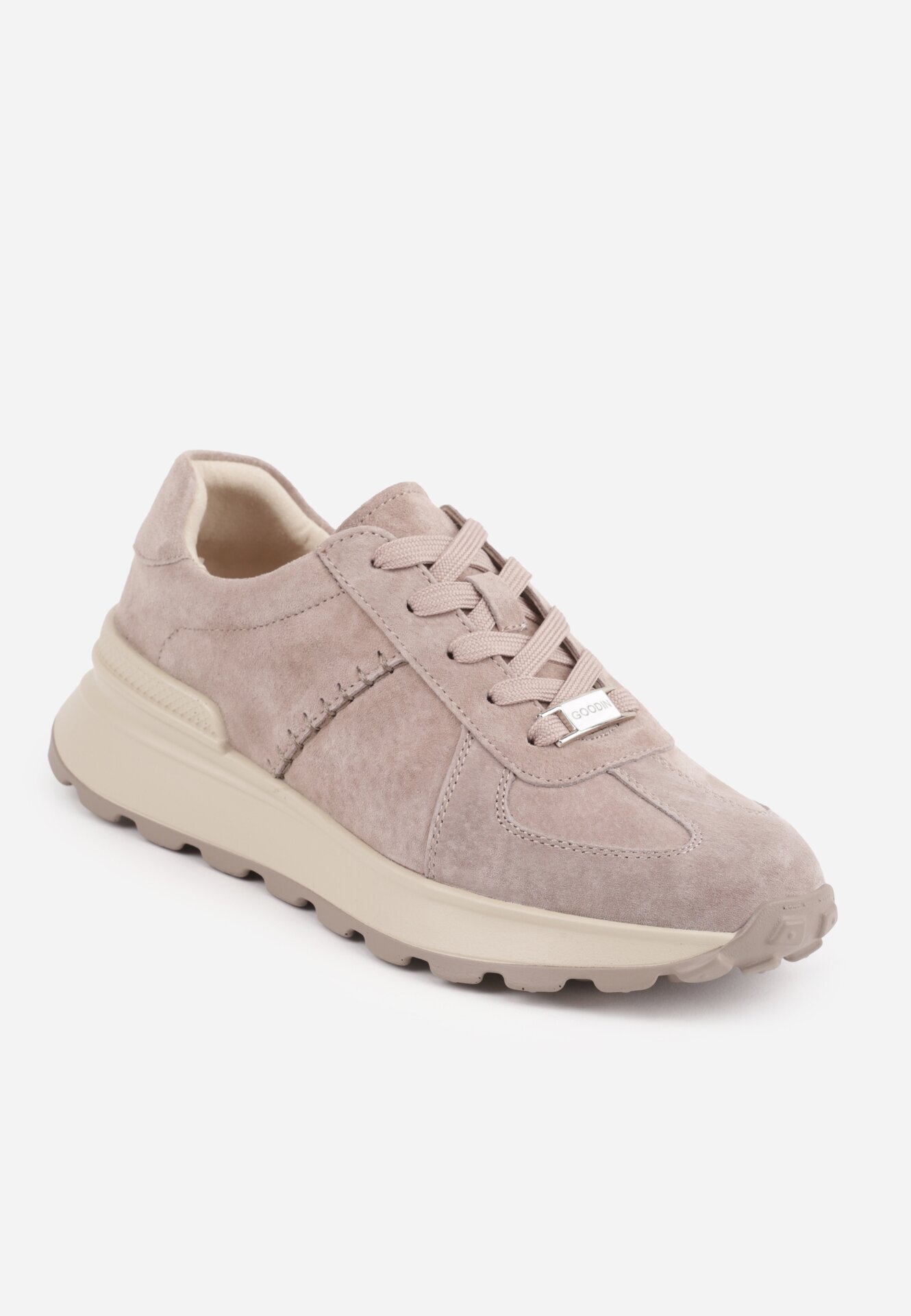 goodin Sneakers din piele întoarsă cu talpă groasă și profil Wesila Bej