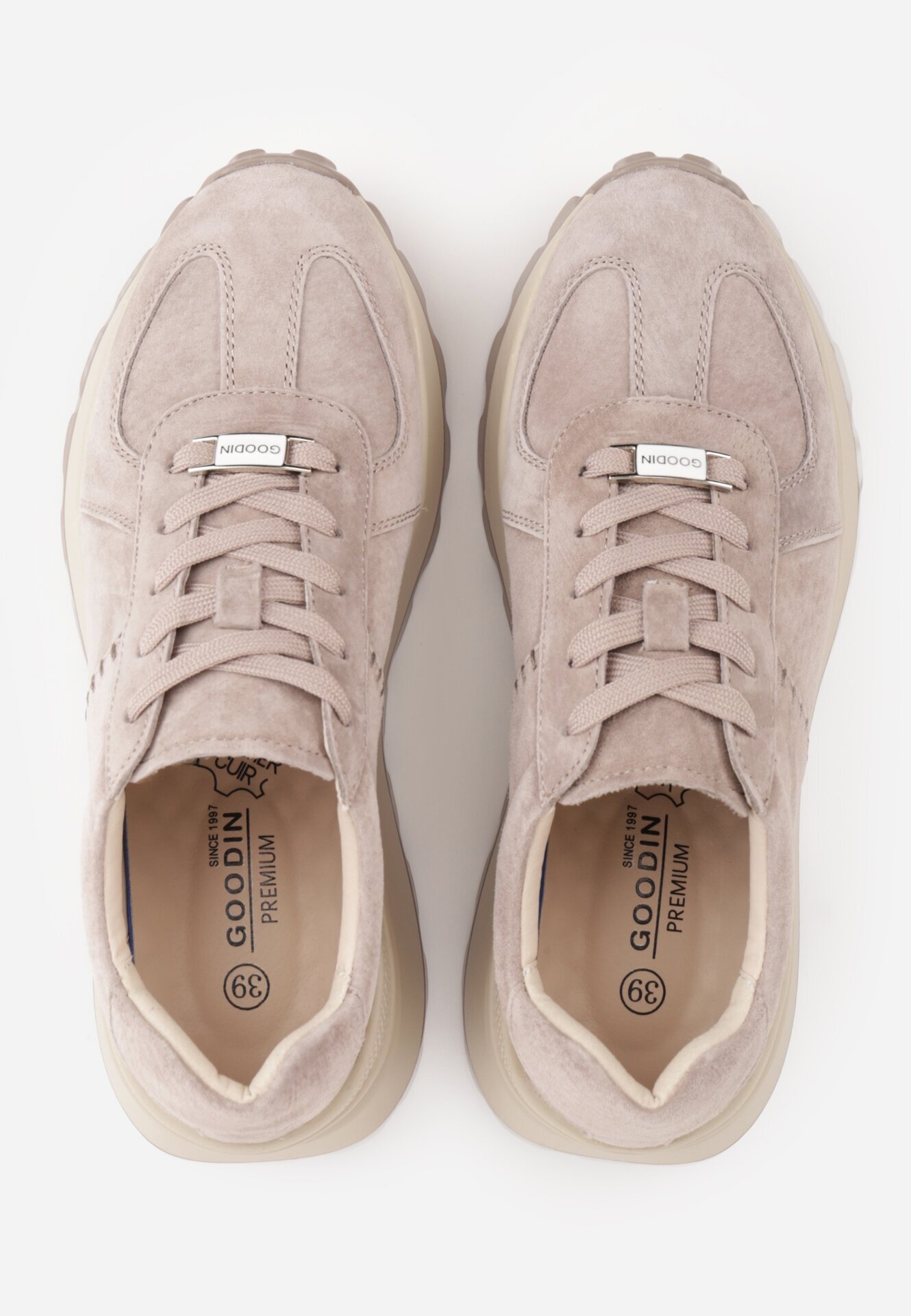 goodin Sneakers din piele întoarsă cu talpă groasă și profil Wesila Bej