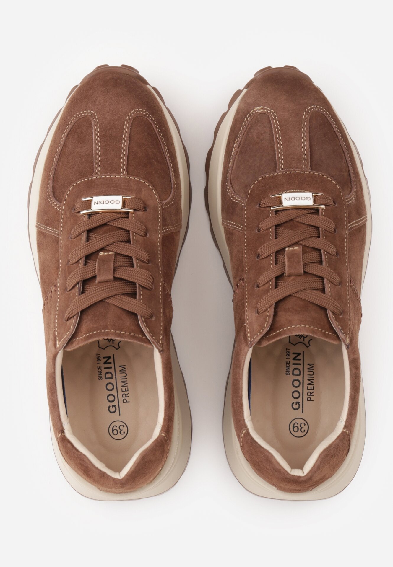 goodin Sneakers din piele întoarsă cu talpă groasă și profil Wesila Maro închis