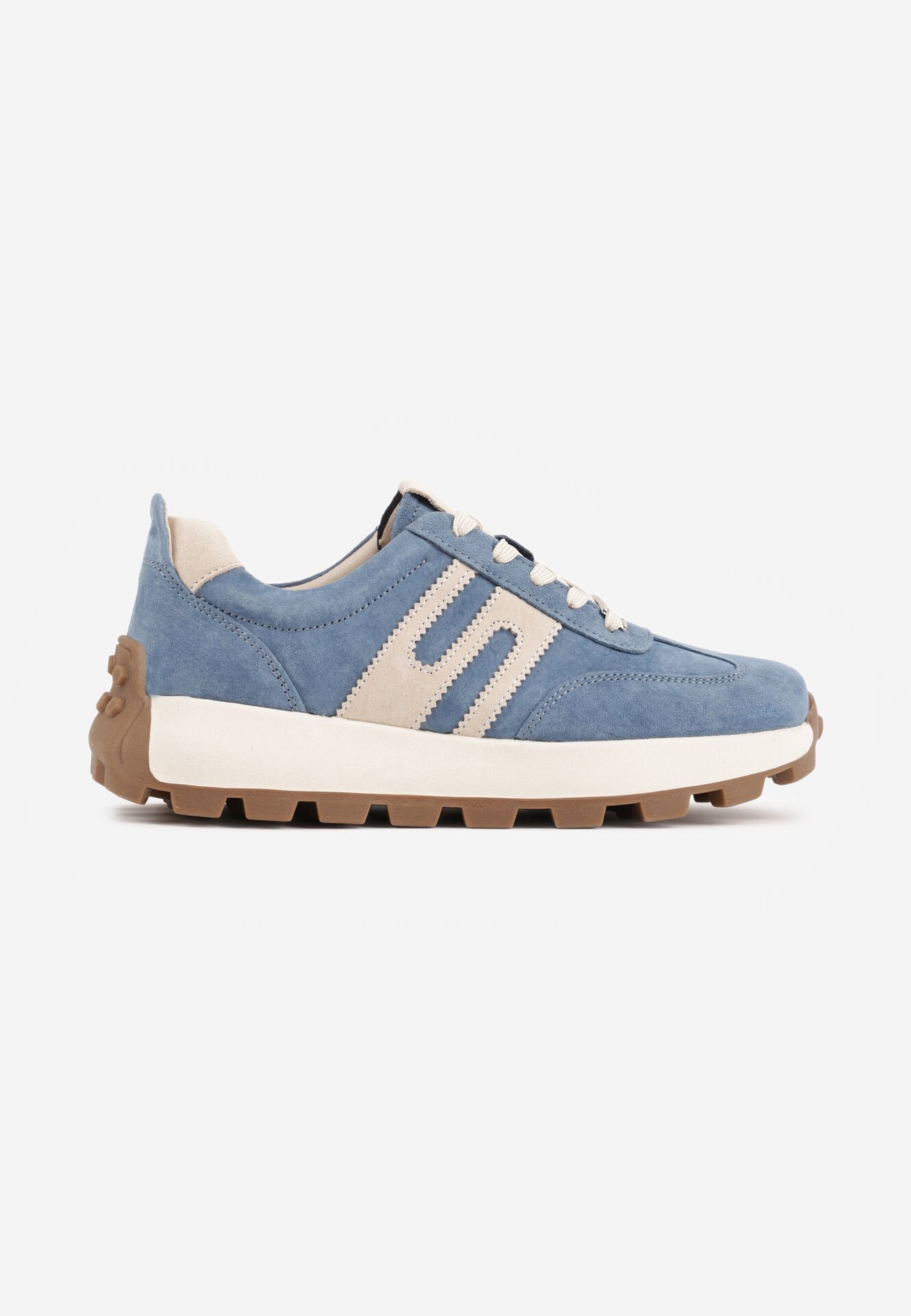 goodin Sneakers din piele întoarsă pe talpă groasă cu profil Viassoa Albaștri