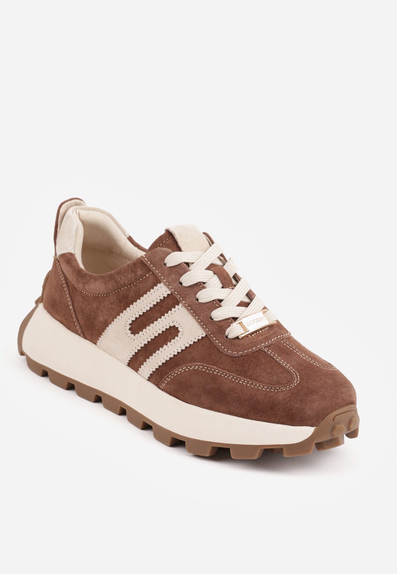goodin Sneakers din piele întoarsă pe talpă groasă cu profil Viassoa Maro