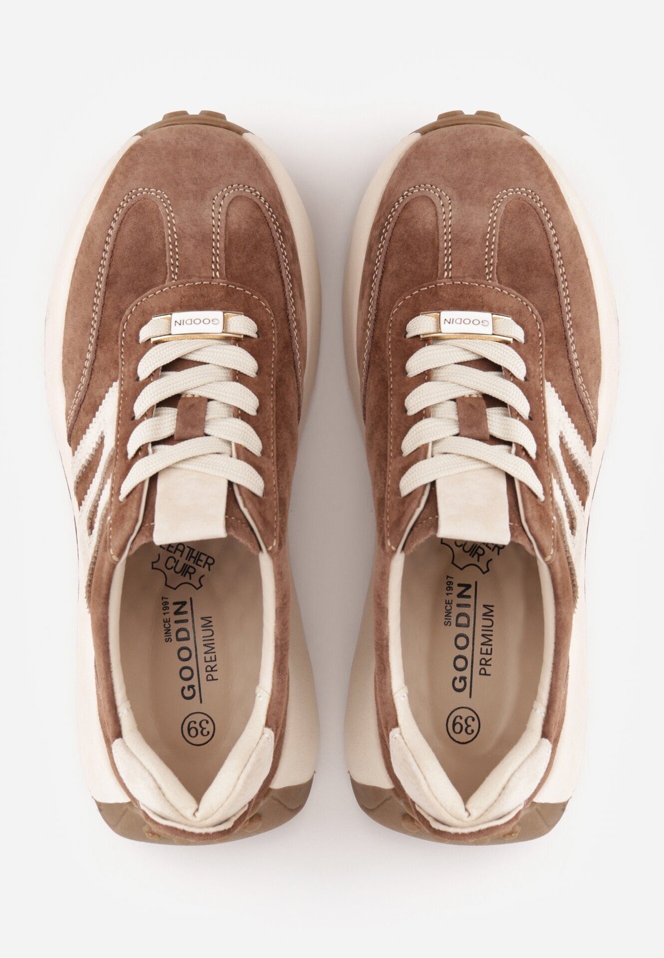 goodin Sneakers din piele întoarsă pe talpă groasă cu profil Viassoa Maro