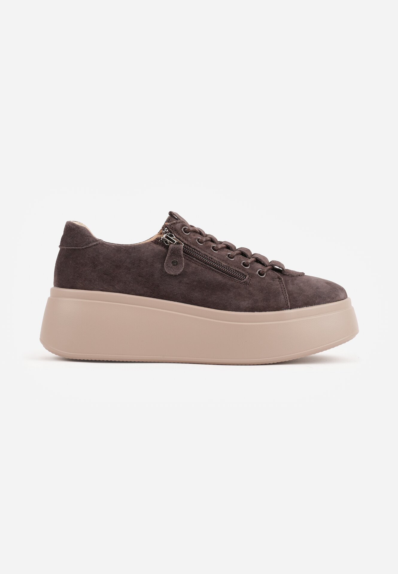 goodin Sneakers din piele întoarsă pe talpă groasă decorate cu fermoar Belko Maro