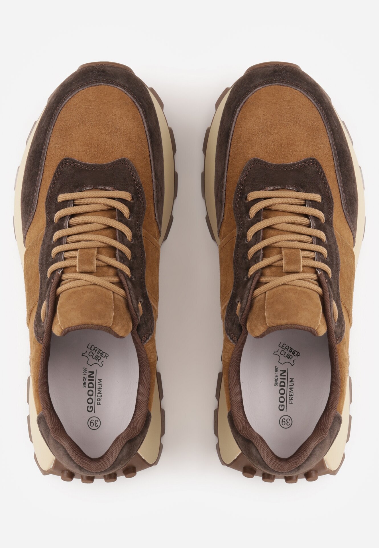 goodin Sneakers din piele naturală pe talpă groasă cu profil Velie Maro