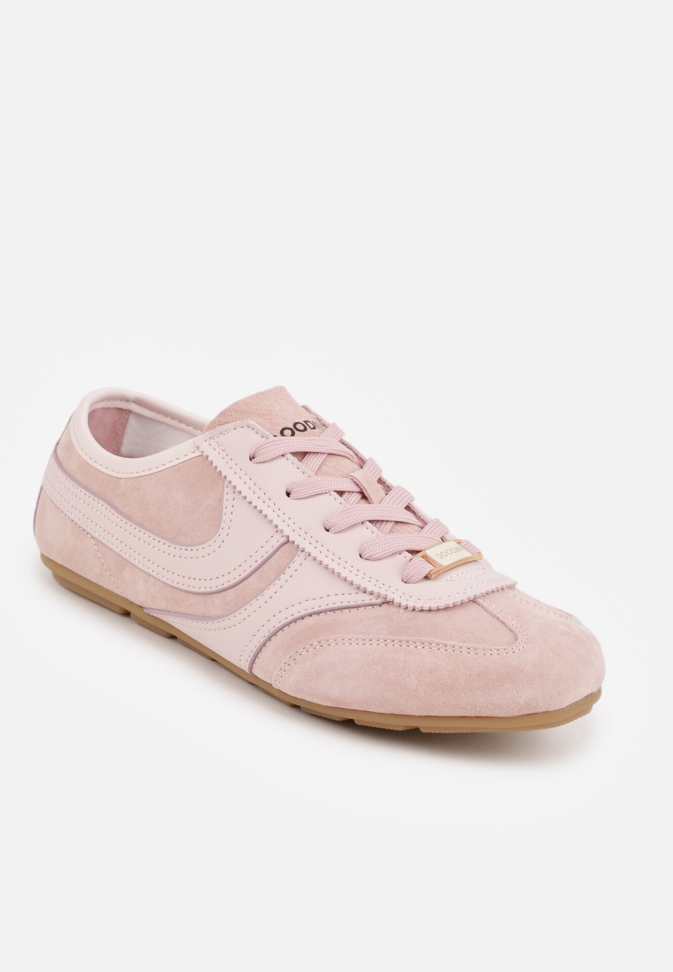 goodin Sneakers roz din piele întoarsă în stilul adidașilor iconici Sorisana