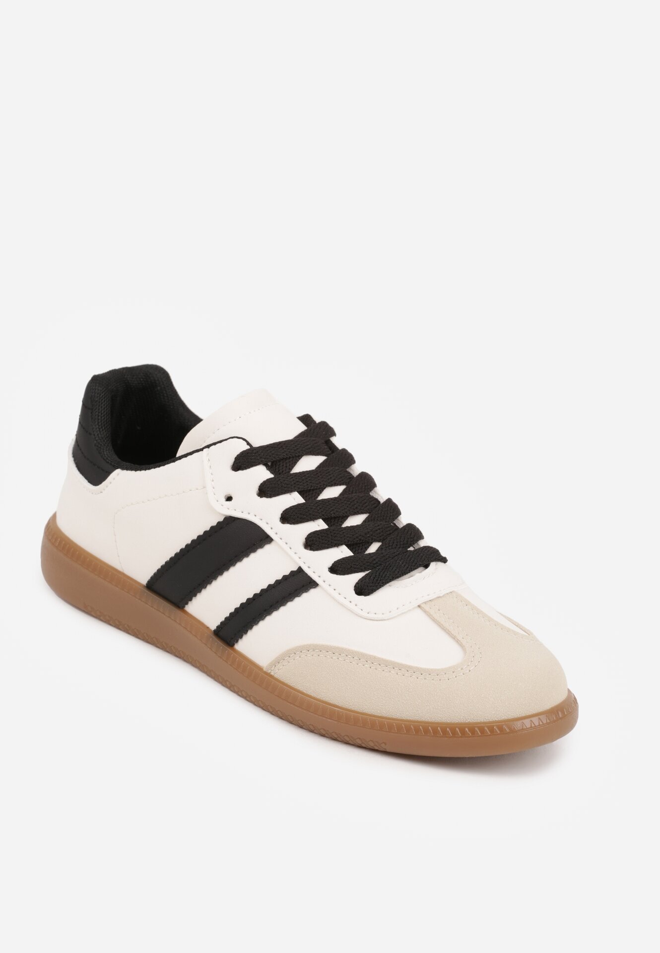 gowin Adidași Bej și Negru Plati Decorati cu Dungi Glaria