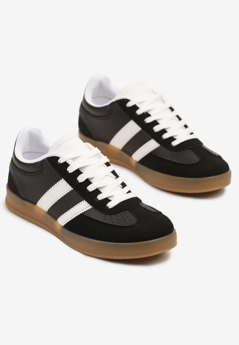 gowin Adidași Negri Tip Tenisi Iconici cu Cusături Decorative Selfia