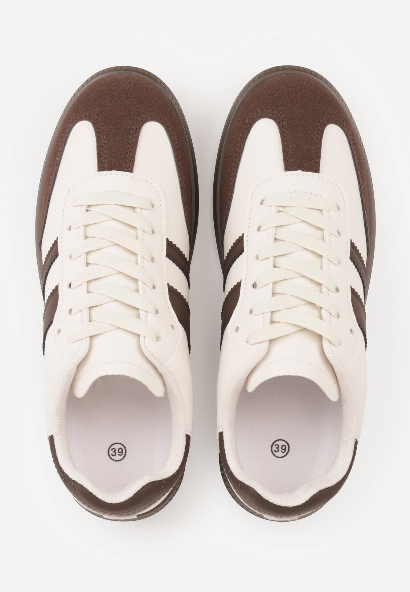 gowin Adidași Plati Bej-Maro Decorate cu Benzi Glaria