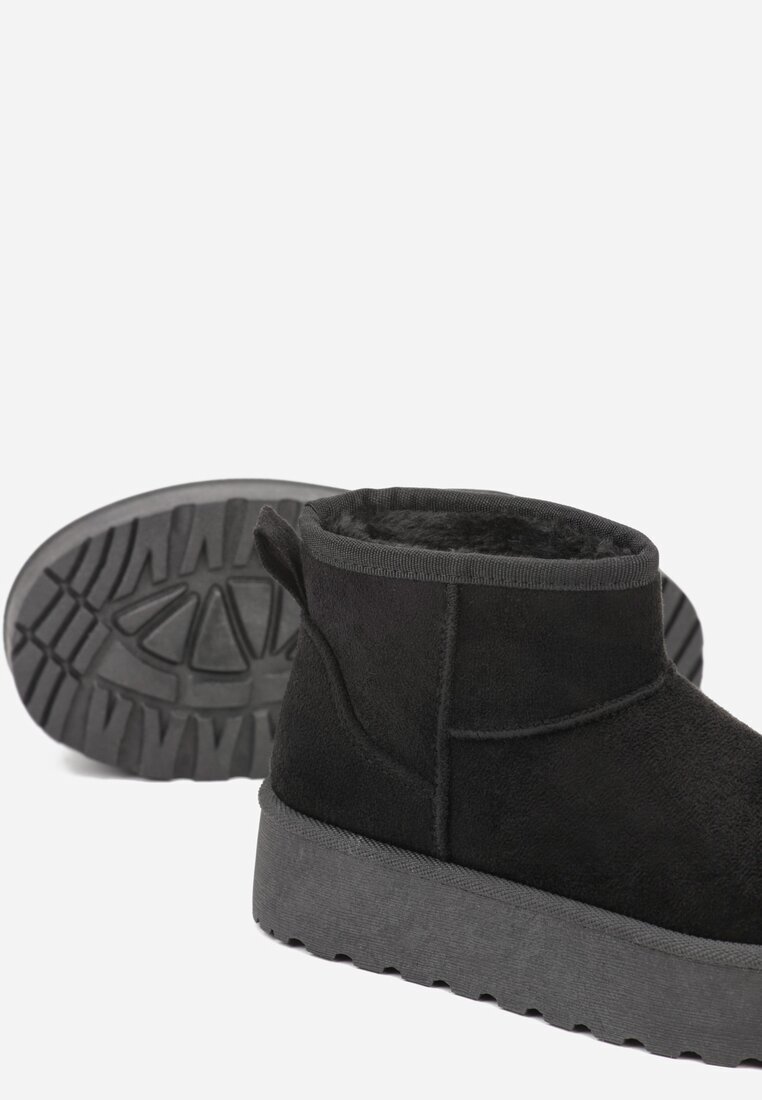 gowin Ghete de iarnă Negre slip-on din imitație de piele întoarsă cu platformă Tusanala