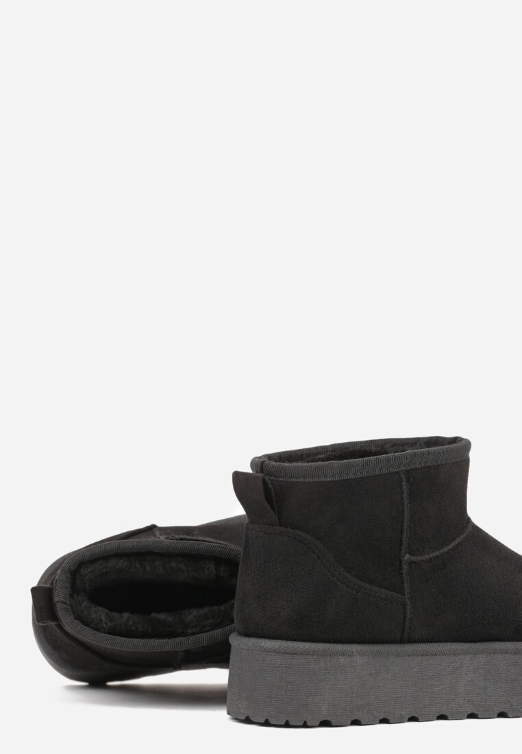 gowin Ghete de iarnă Negre slip-on din imitație de piele întoarsă cu platformă Tusanala