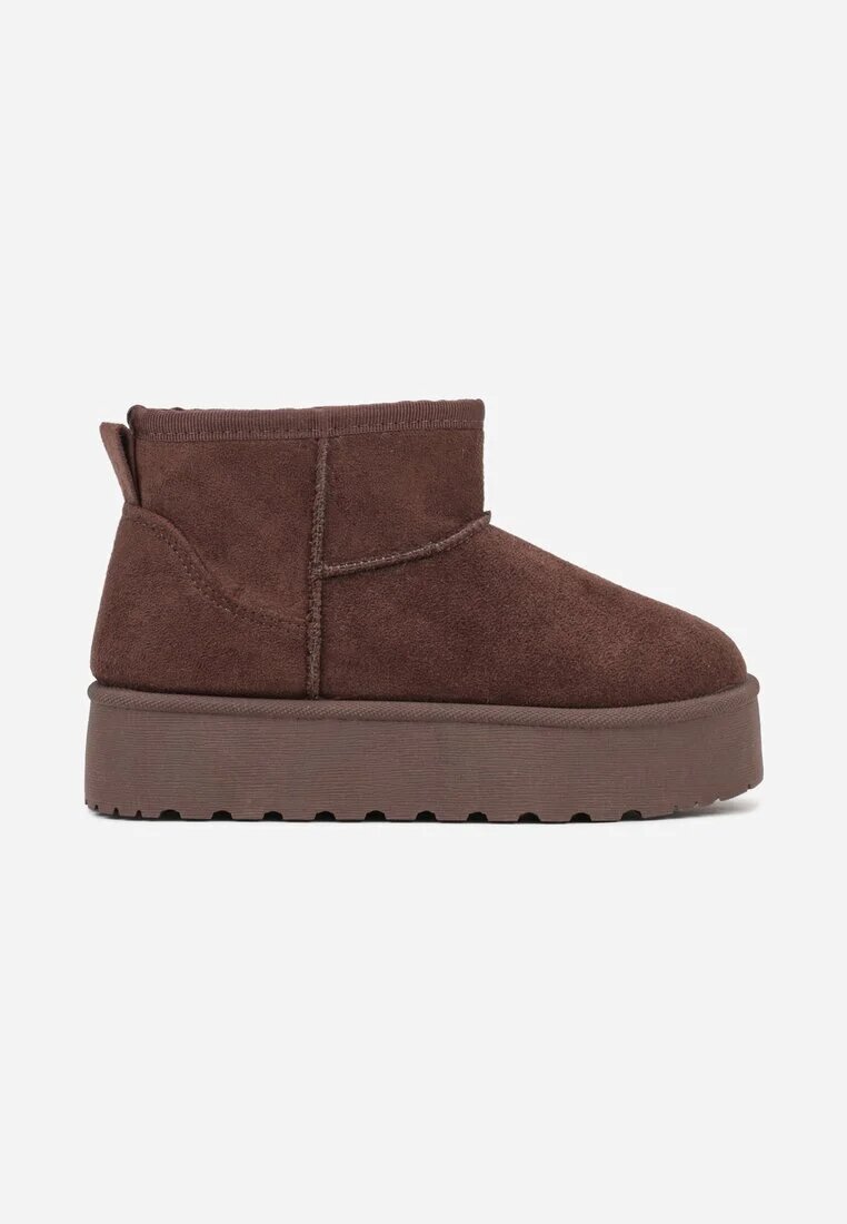 gowin Ghete de zăpadă Maro slip-on din imitație de piele întoarsă cu platformă Tusanala