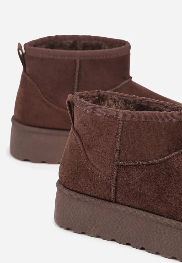 gowin Ghete de zăpadă Maro slip-on din imitație de piele întoarsă cu platformă Tusanala
