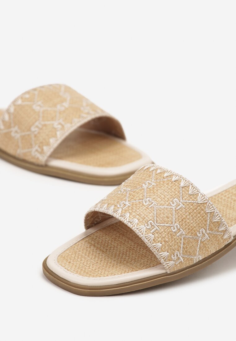gowin Papuci Bej cu Model Geometric în Stil Boho Zeroma