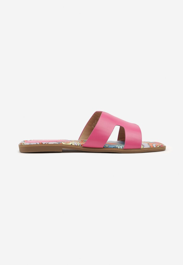 gowin Papuci Fucsia cu Decupaje și Model Geometric Purinna