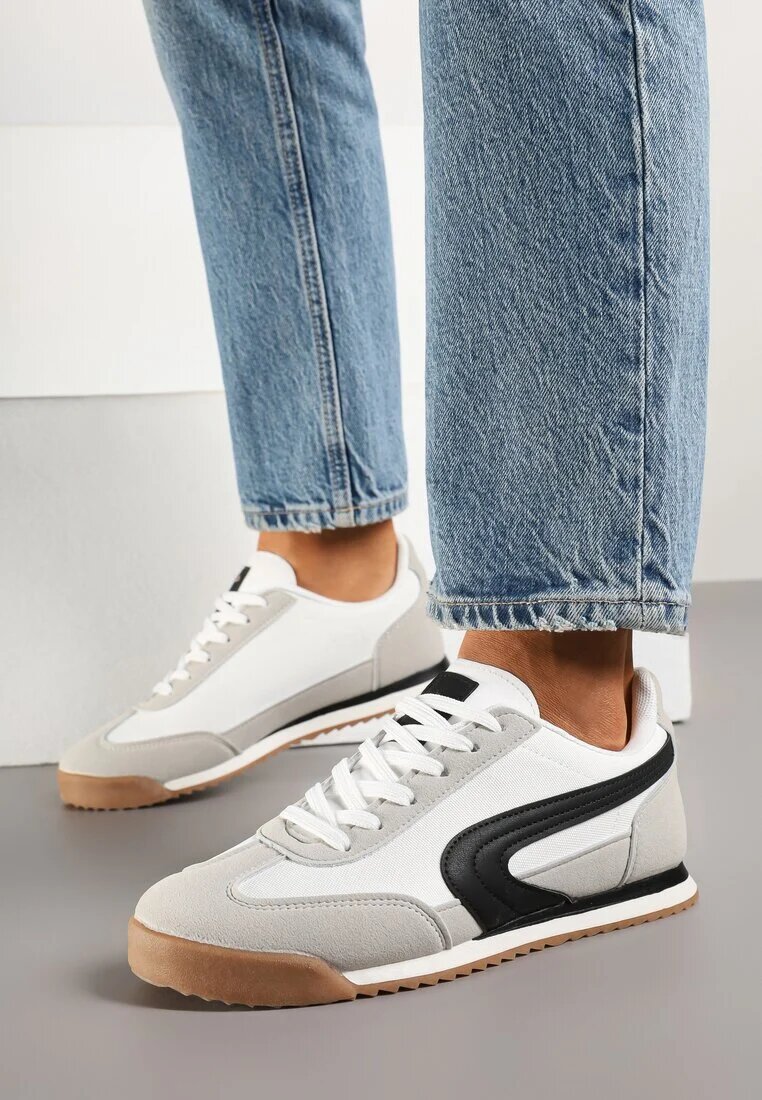 gowin Sneakers Alb-Gri în Stil Clasic Ellirianne