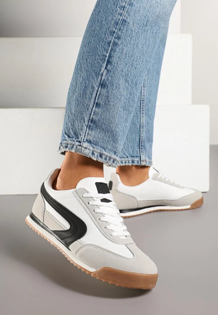 gowin Sneakers Alb-Gri în Stil Clasic Ellirianne