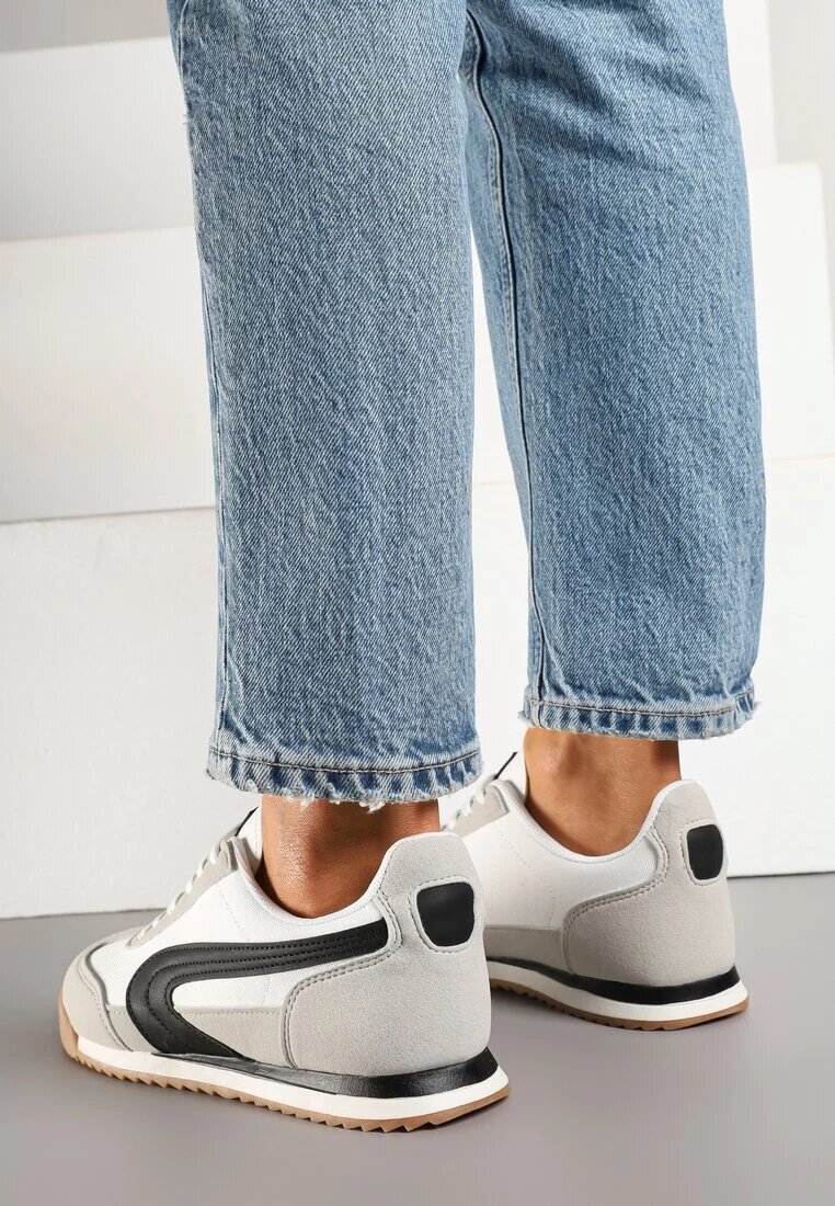 gowin Sneakers Alb-Gri în Stil Clasic Ellirianne